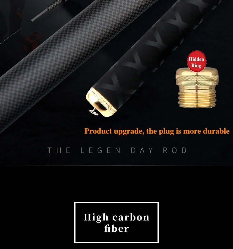 Super Light Hard Carbon Fiber Hand Fishing Pole Telescopic Fishing Rod 2.7M-10M Two Kinds of Hardness(1/9 and 2/8) Are Available