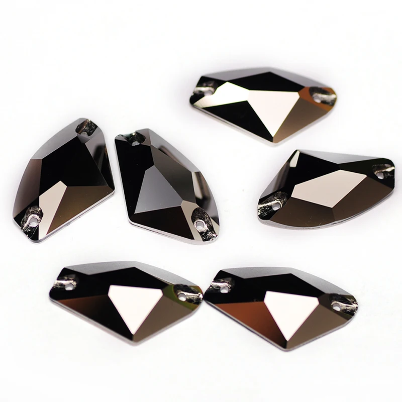 YANRUO 3256 All Sizes Jet Hematite Galactic Sew On Crystal Flatback Strass Stone Sewing Rhinestone Beads DIY