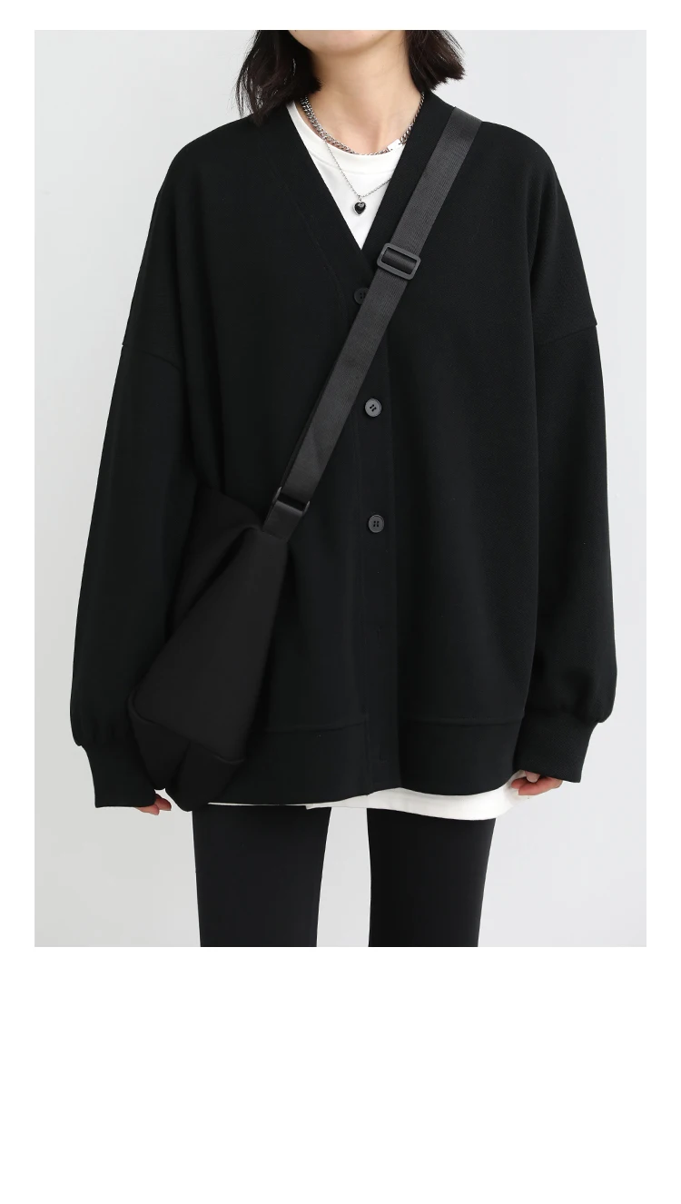 CHIC VEN Korean Autumn Winter Women's Sports Coat Casual Loose V-neck Sweatshirt for Women Thick Warm Tops Office Lady Female