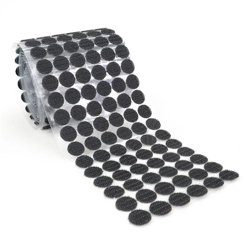 10-25mm Self Adhesive Fastener Tape Dots Strong Glue Magic Sticker Disc White Black Round Coins Hook Loop #Ro