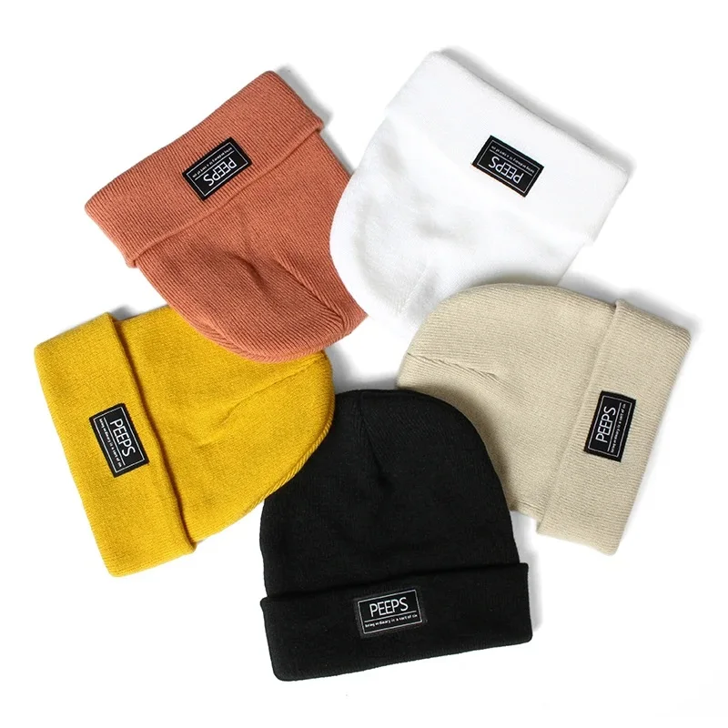 Fashion Women Men Warm Acrylic Beanie Hat Cap Autumn Winter Lady Sad Expression Boy Girl Knitted Cap Hat For Women Men