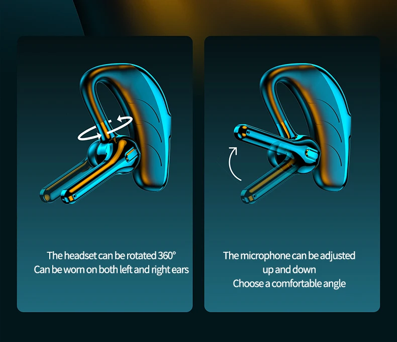 X13 Single Ear Headset with Mic Bluetooth 5.1 Earphone Noise Cancelling Waterproof Earpiece Wireless Handsfree Long Standby Time