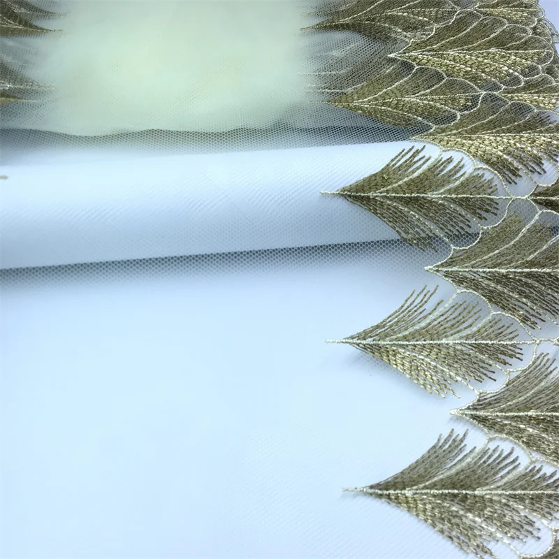 Bilateral Embroidered Lace Trim Net Embroidery Tulle Lace Fabric Mesh DIY Lace Sewing Fabric Bra Crafts for Lingerie Needle Work