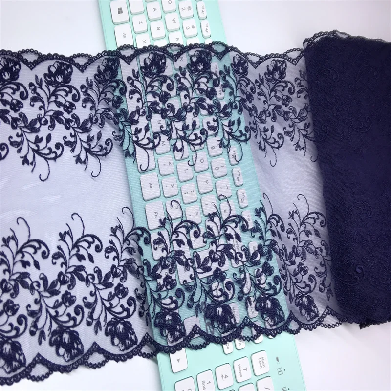 Bilateral Embroidered Lace Trim Net Embroidery Tulle Lace Fabric Mesh DIY Lace Sewing Fabric Bra Crafts for Lingerie Needle Work