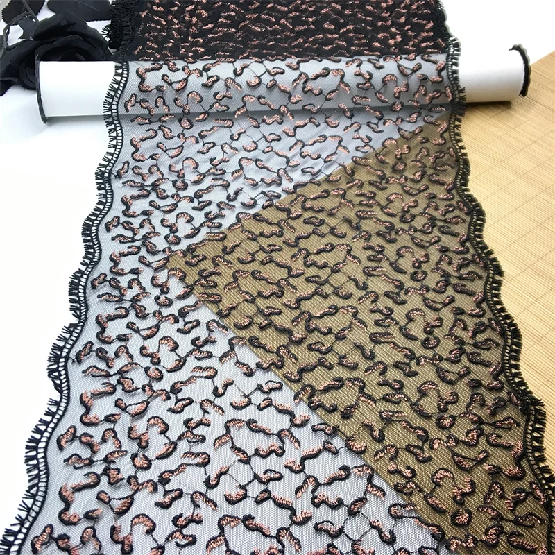 Bilateral Embroidered Lace Trim Net Embroidery Tulle Lace Fabric Mesh DIY Lace Sewing Fabric Bra Crafts for Lingerie Needle Work