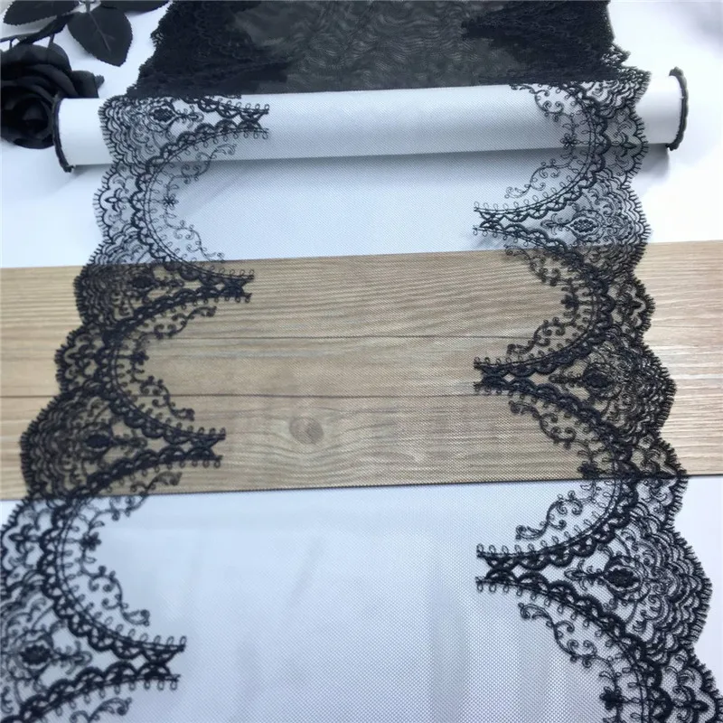 Bilateral Embroidered Lace Trim Net Embroidery Tulle Lace Fabric Mesh DIY Lace Sewing Fabric Bra Crafts for Lingerie Needle Work