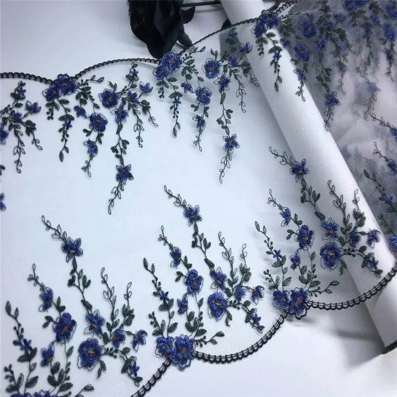 Bilateral Embroidered Lace Trim Net Embroidery Tulle Lace Fabric Mesh DIY Lace Sewing Fabric Bra Crafts for Lingerie Needle Work