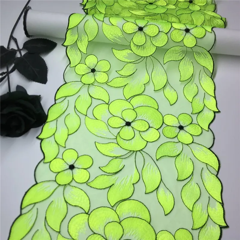 Bilateral Embroidered Lace Trim Net Embroidery Tulle Lace Fabric Mesh DIY Lace Sewing Fabric Bra Crafts for Lingerie Needle Work
