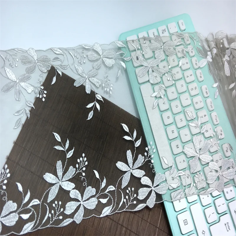 Bilateral Embroidered Lace Trim Net Embroidery Tulle Lace Fabric Mesh DIY Lace Sewing Fabric Bra Crafts for Lingerie Needle Work