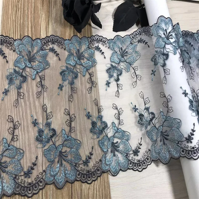 Bilateral Embroidered Lace Trim Net Embroidery Tulle Lace Fabric Mesh DIY Lace Sewing Fabric Bra Crafts for Lingerie Needle Work