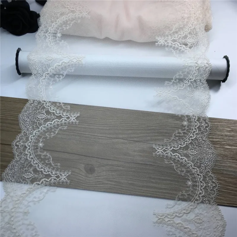 Bilateral Embroidered Lace Trim Net Embroidery Tulle Lace Fabric Mesh DIY Lace Sewing Fabric Bra Crafts for Lingerie Needle Work