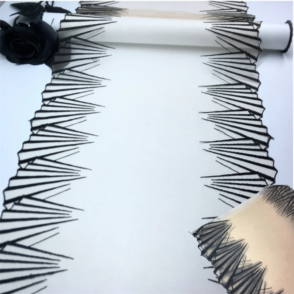 Bilateral Embroidered Lace Trim Net Embroidery Tulle Lace Fabric Mesh DIY Lace Sewing Fabric Bra Crafts for Lingerie Needle Work