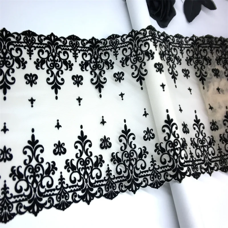 Bilateral Embroidered Lace Trim Net Embroidery Tulle Lace Fabric Mesh DIY Lace Sewing Fabric Bra Crafts for Lingerie Needle Work