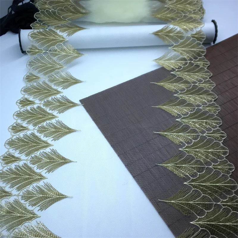 Bilateral Embroidered Lace Trim Net Embroidery Tulle Lace Fabric Mesh DIY Lace Sewing Fabric Bra Crafts for Lingerie Needle Work