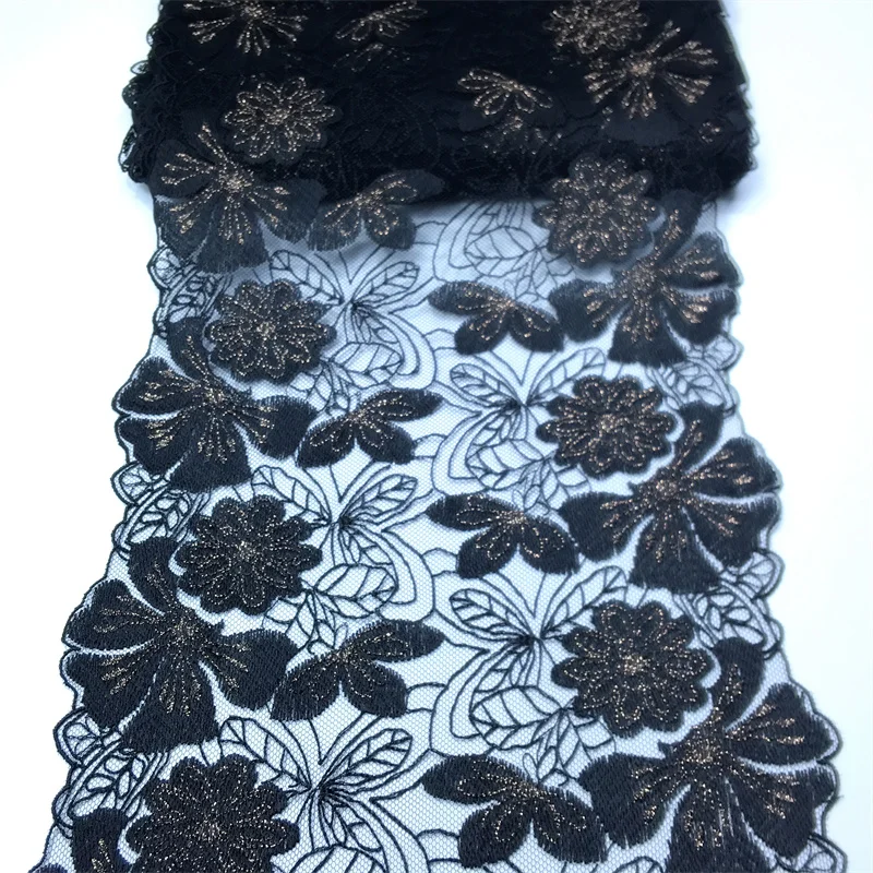 Bilateral Embroidered Lace Trim Net Embroidery Tulle Lace Fabric Mesh DIY Lace Sewing Fabric Bra Crafts for Lingerie Needle Work