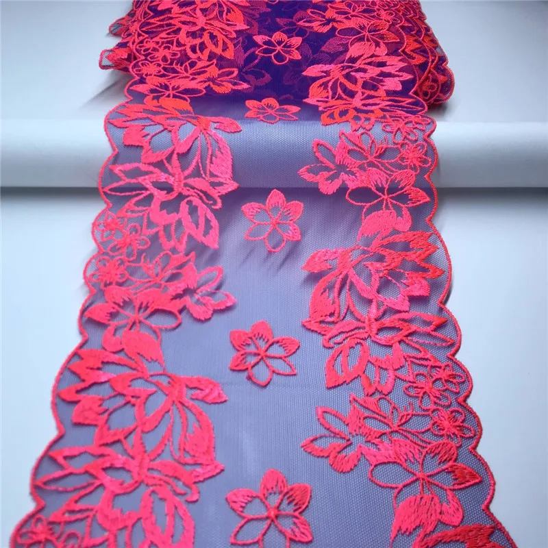 Bilateral Embroidered Lace Trim Net Embroidery Tulle Lace Fabric Mesh DIY Lace Sewing Fabric Bra Crafts for Lingerie Needle Work