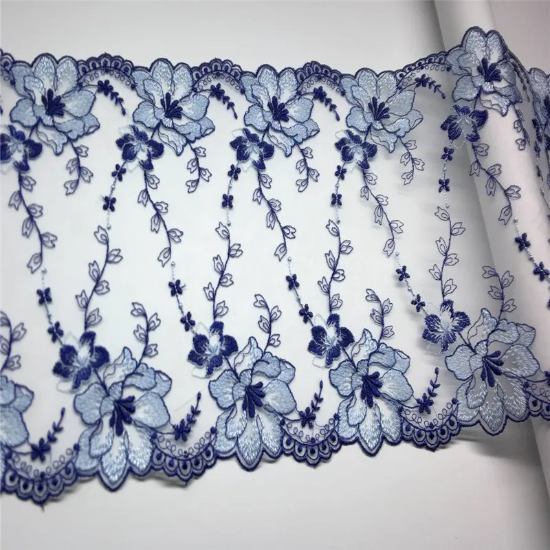 Bilateral Embroidered Lace Trim Net Embroidery Tulle Lace Fabric Mesh DIY Lace Sewing Fabric Bra Crafts for Lingerie Needle Work