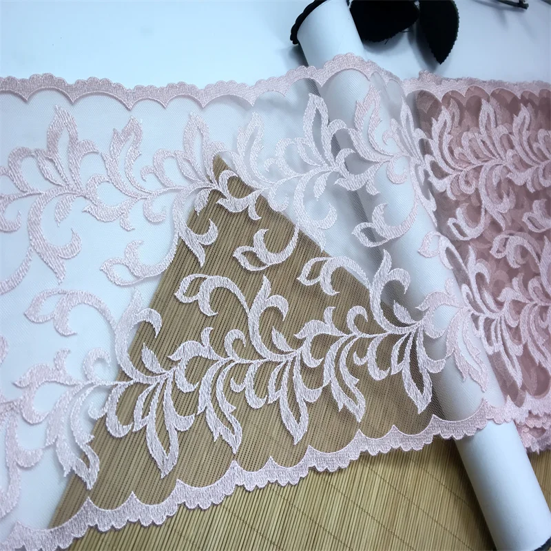 Bilateral Embroidered Lace Trim Net Embroidery Tulle Lace Fabric Mesh DIY Lace Sewing Fabric Bra Crafts for Lingerie Needle Work