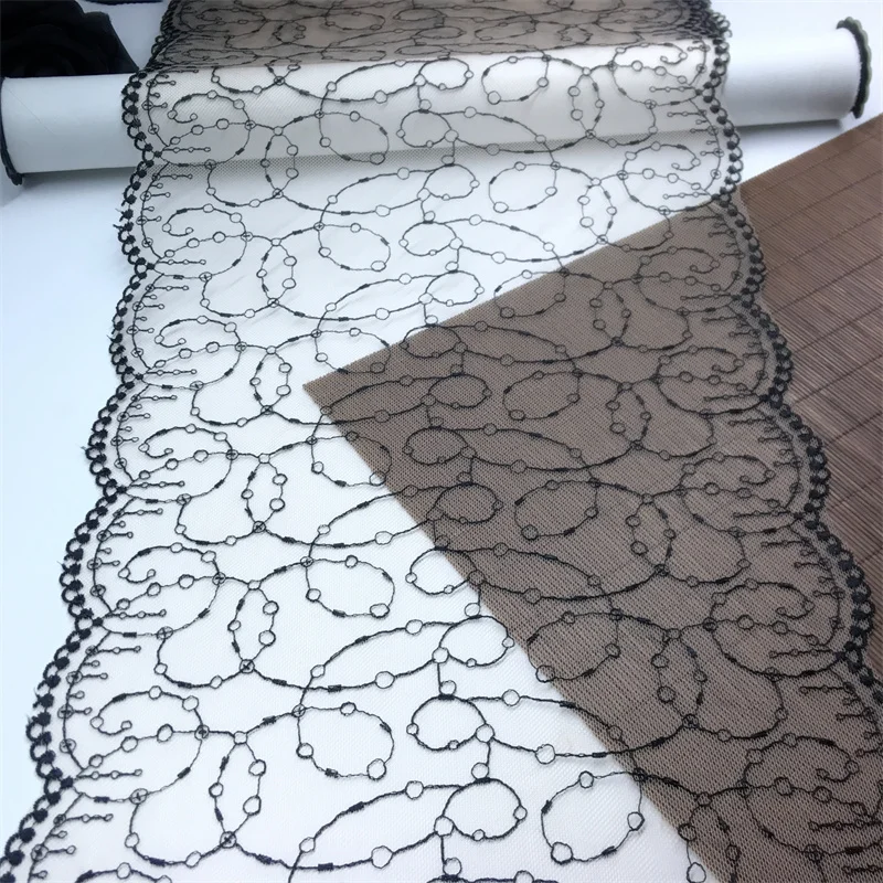 Bilateral Embroidered Lace Trim Net Embroidery Tulle Lace Fabric Mesh DIY Lace Sewing Fabric Bra Crafts for Lingerie Needle Work