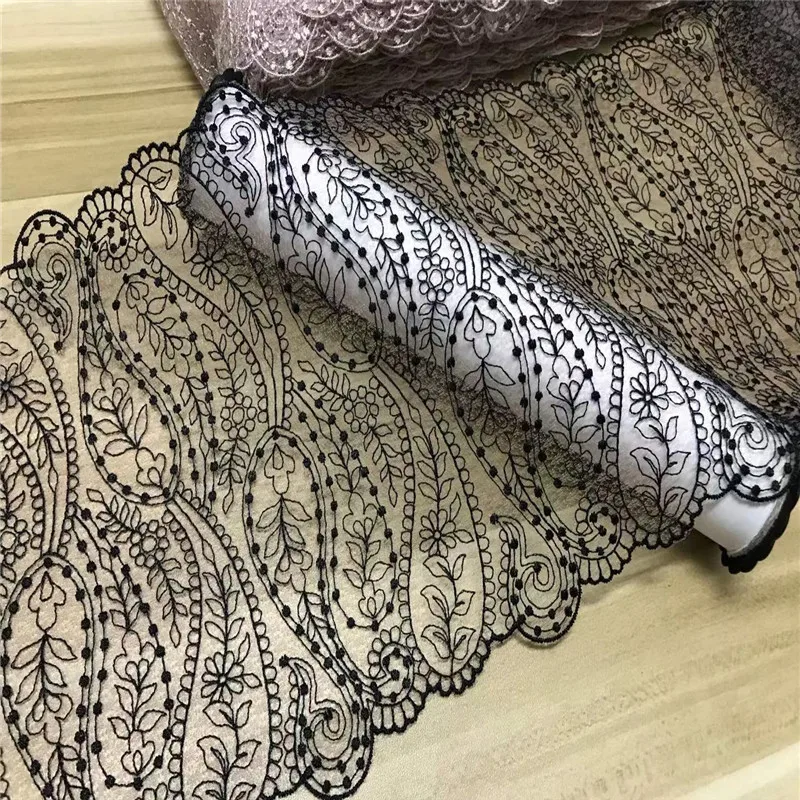 Bilateral Embroidered Lace Trim Net Embroidery Tulle Lace Fabric Mesh DIY Lace Sewing Fabric Bra Crafts for Lingerie Needle Work