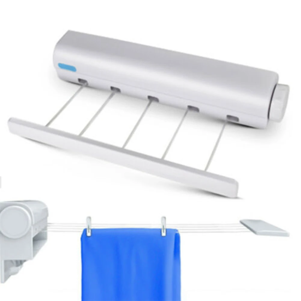 Retractable Laundry Hanger Telescopic Indoor Wall Mounted Clothes Line Drying Rack Clothesline for Bathroom Home Balconies