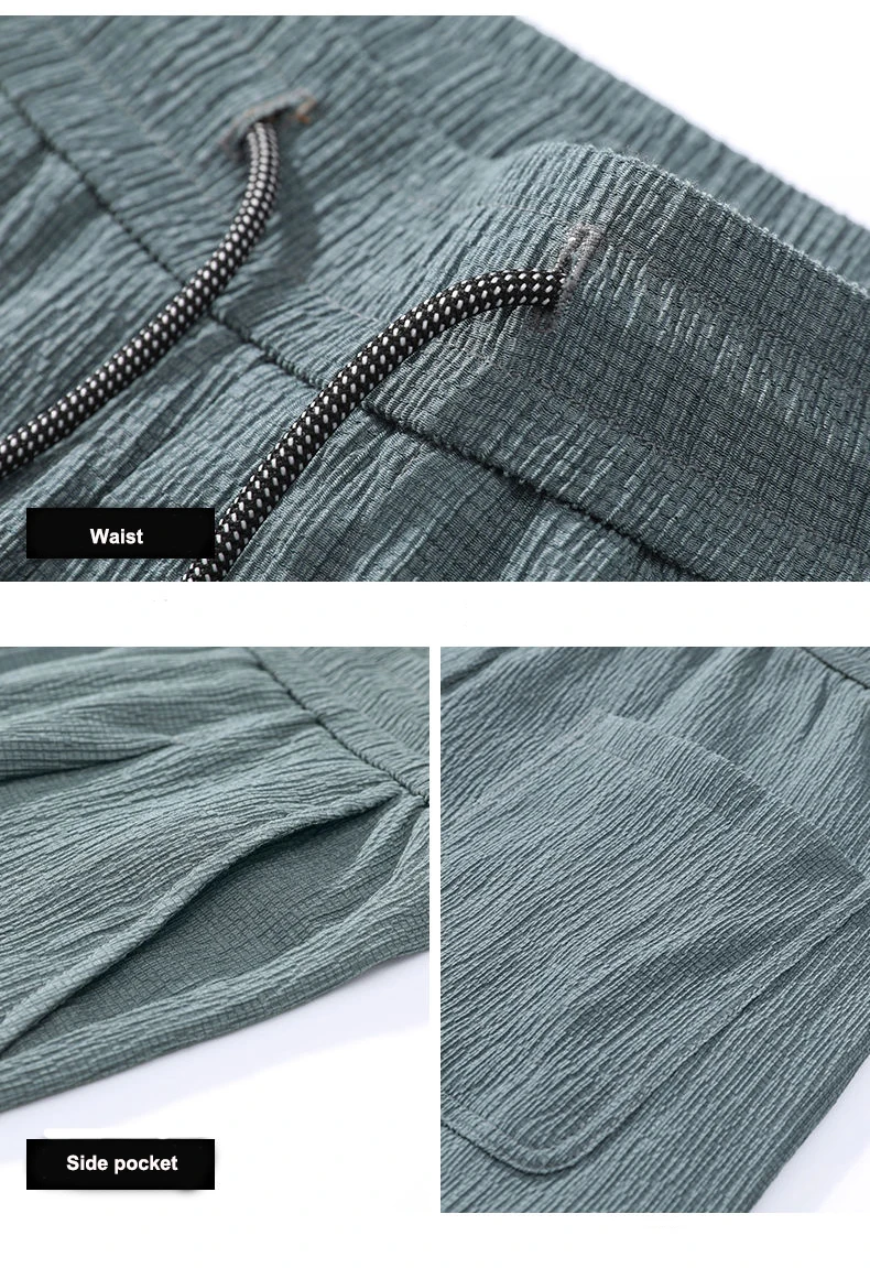 Summer Ice Silk Man Jogger Linen Pants Casual Wide Summer Sweatpants Male Spring Lightweight Halking Harem Trousers