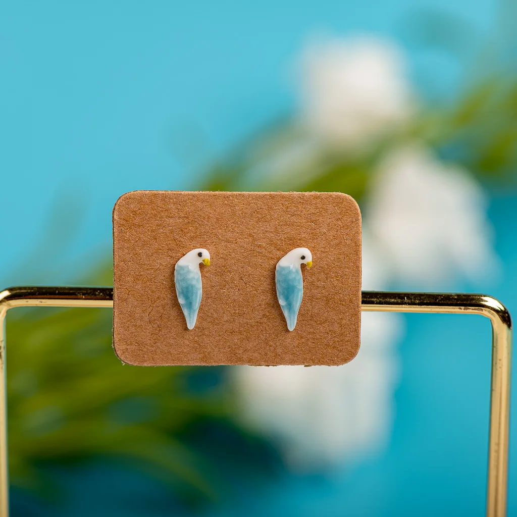 Porcelain Multicolor Ceramic Earrings Anti-allergic Cartoon cute little animal jewelry #LY526 aretes acero inoxidable mujer