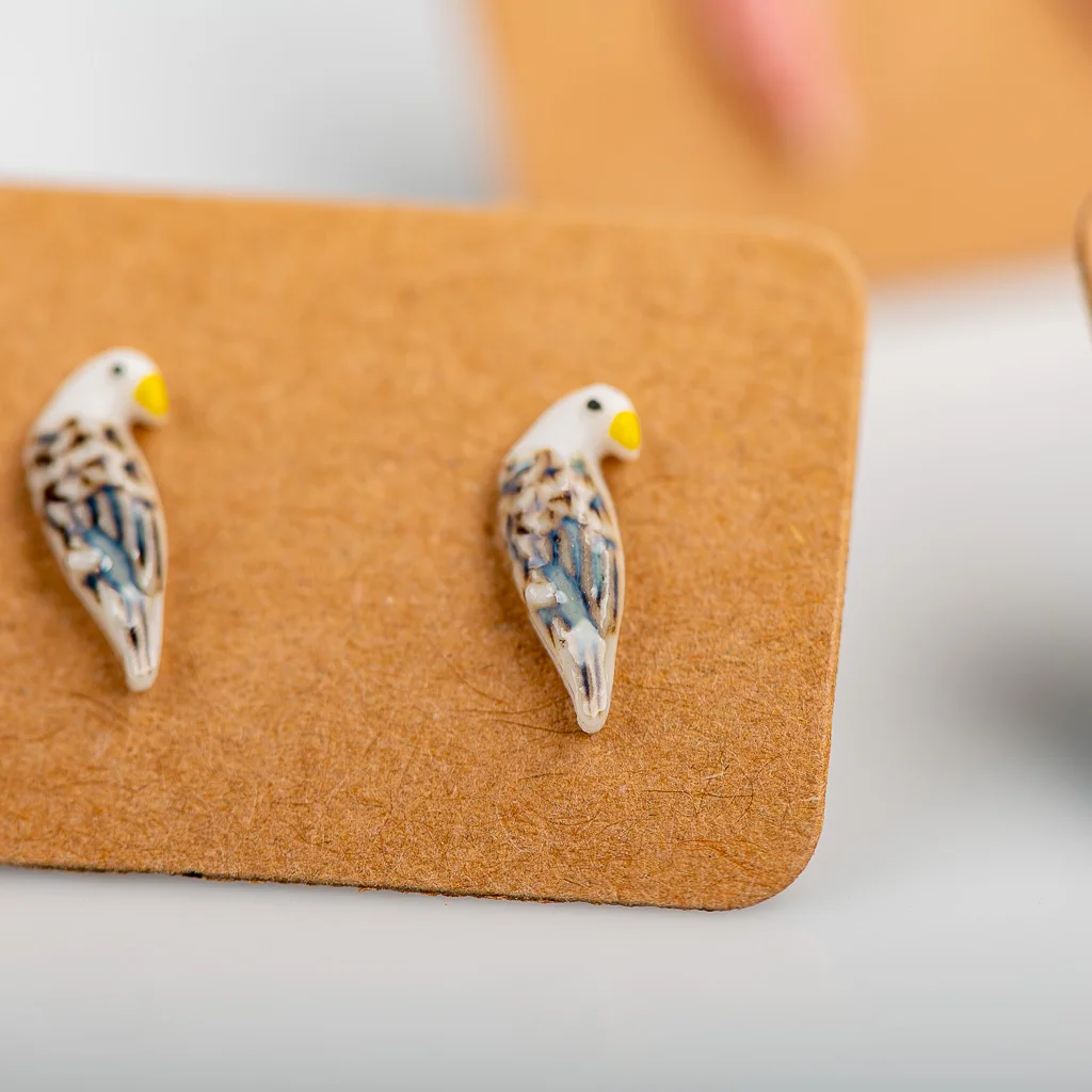 Porcelain Multicolor Ceramic Earrings Anti-allergic Cartoon cute little animal jewelry #LY526 aretes acero inoxidable mujer