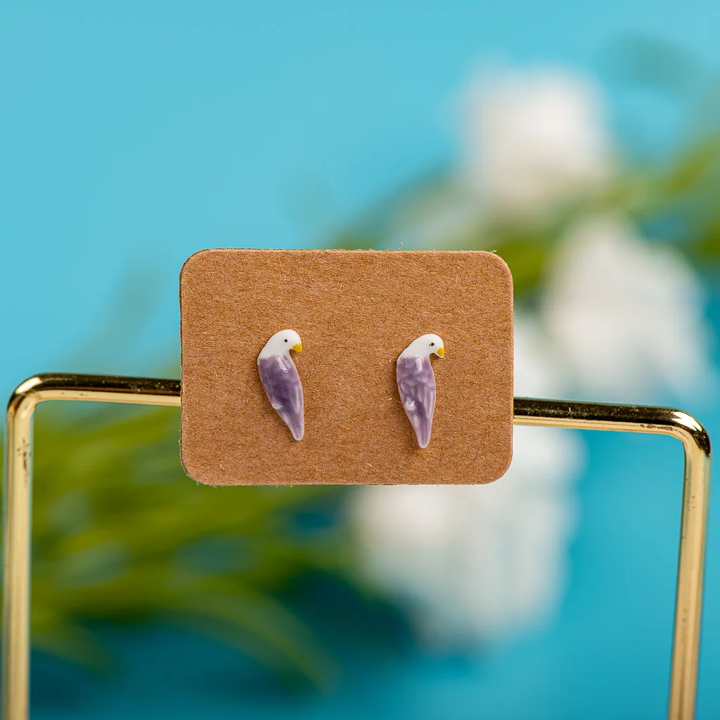 Porcelain Multicolor Ceramic Earrings Anti-allergic Cartoon cute little animal jewelry #LY526 aretes acero inoxidable mujer