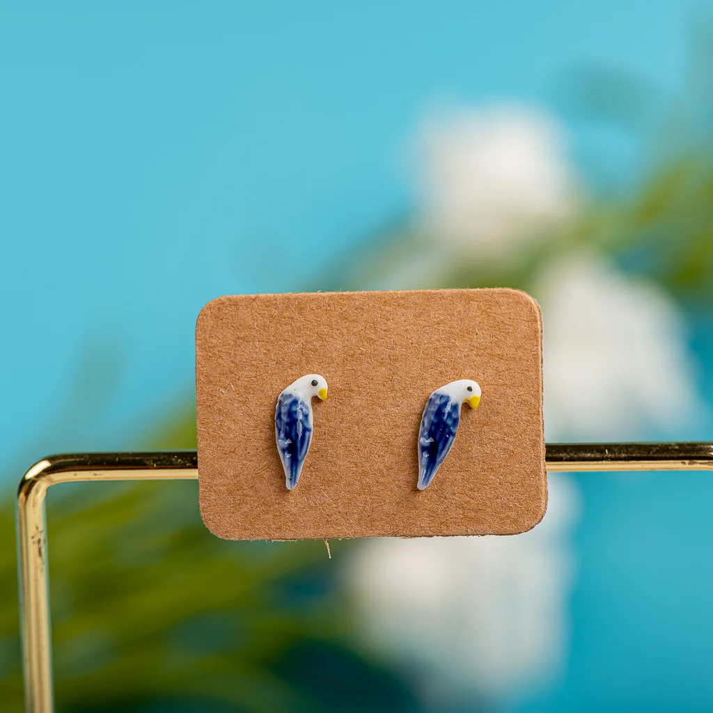 Porcelain Multicolor Ceramic Earrings Anti-allergic Cartoon cute little animal jewelry #LY526 aretes acero inoxidable mujer