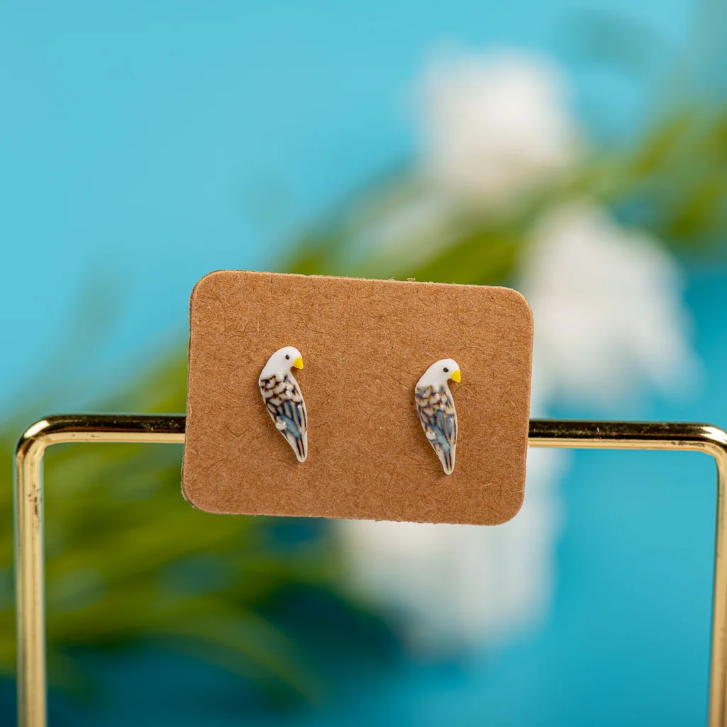 Porcelain Multicolor Ceramic Earrings Anti-allergic Cartoon cute little animal jewelry #LY526 aretes acero inoxidable mujer