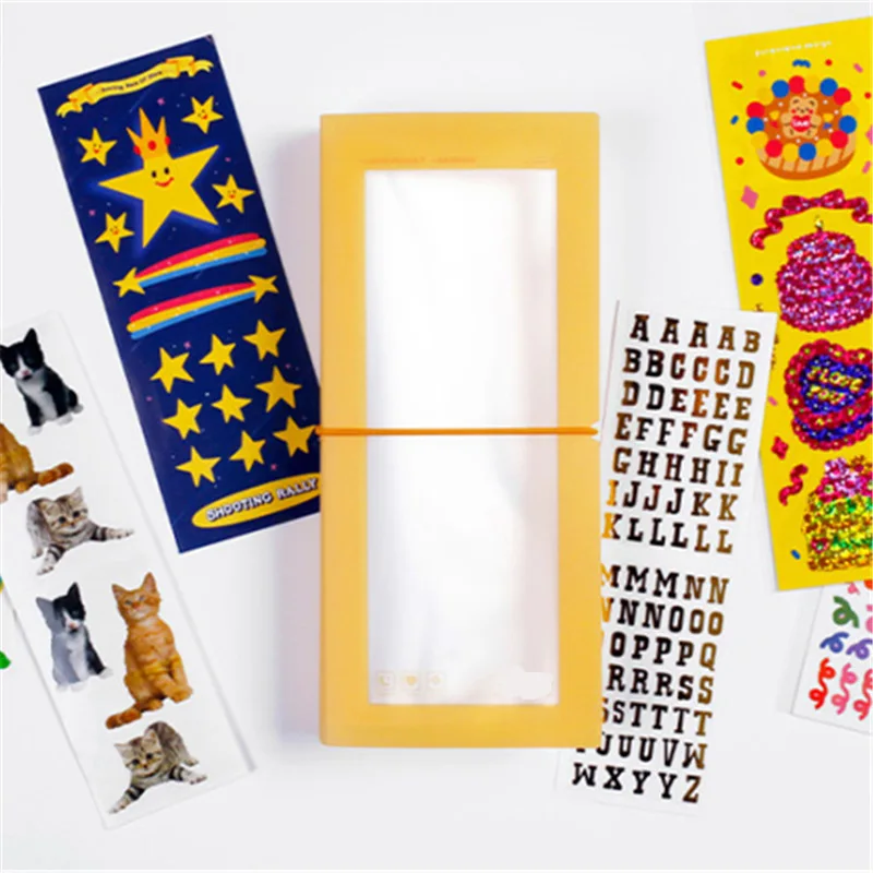 Jelly Pure Color 30 Pcs PP Sheets Photo Booth Album for 2x6 Inch Photo Strips Stickers Bookmarks Collection Book Album
