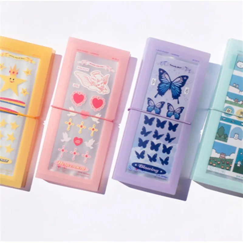 Jelly Pure Color 30 Pcs PP Sheets Photo Booth Album for 2x6 Inch Photo Strips Stickers Bookmarks Collection Book Album