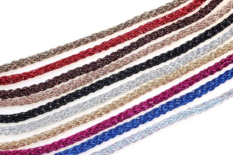 OlingArt 4mm 5M/Lot Gold Silver Metal Colorful Mesh Soft Thread DIY Bracelet/Necklace/Shoes/Hat/Bag Hand Jewelry Making