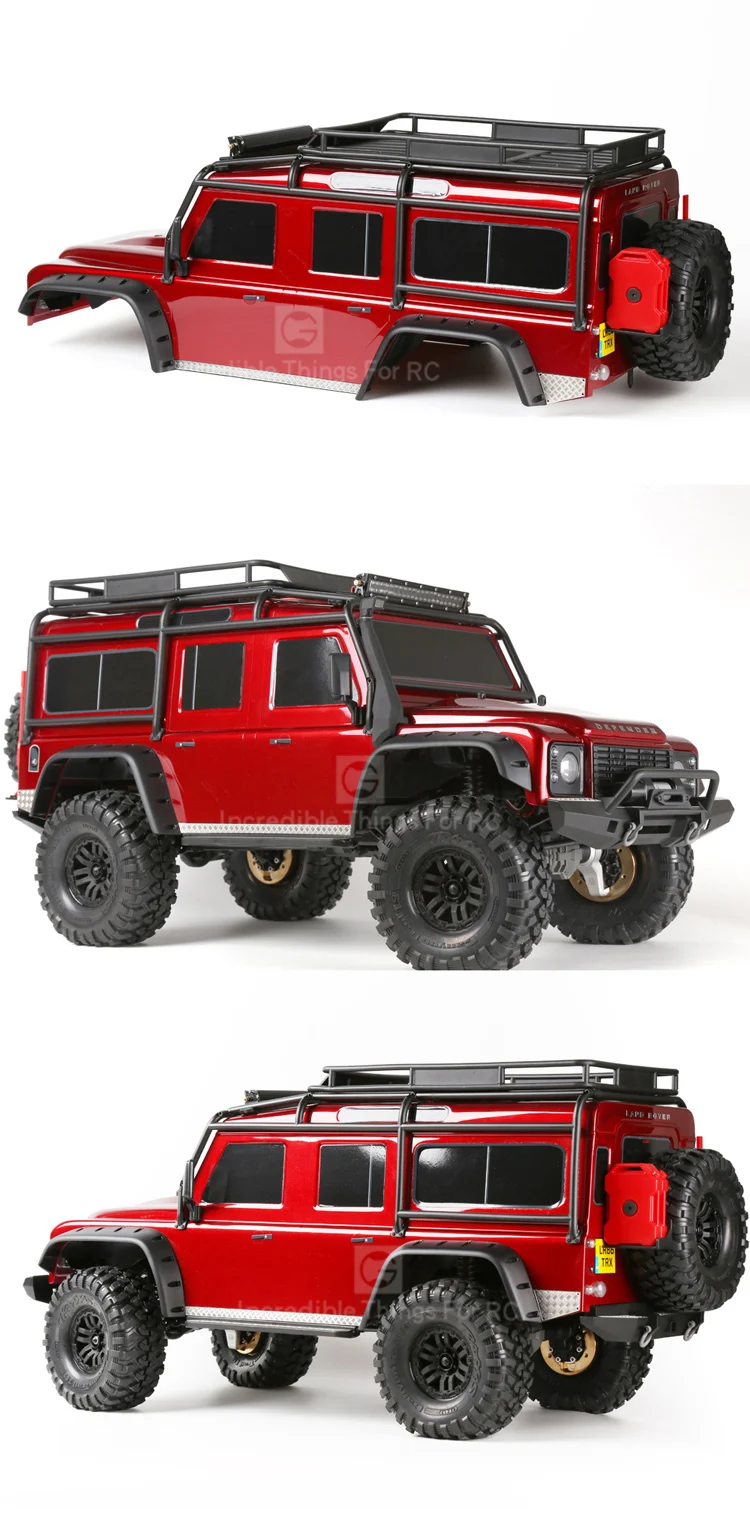 GRC1/10 Side Skirt Skid Plates Metal Chequered Decorative Diamond Sheets for Traxxas TRX4 Defender Body Shell Upgrade parts