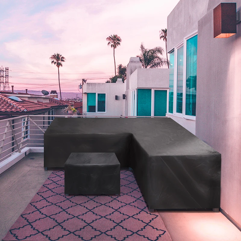 15 sizes Corner Outdoor Sofa Cover Garden Rattan Corner Furniture Cover V Shape L ShapeWaterproof Sofa Protect Set Dust Covers