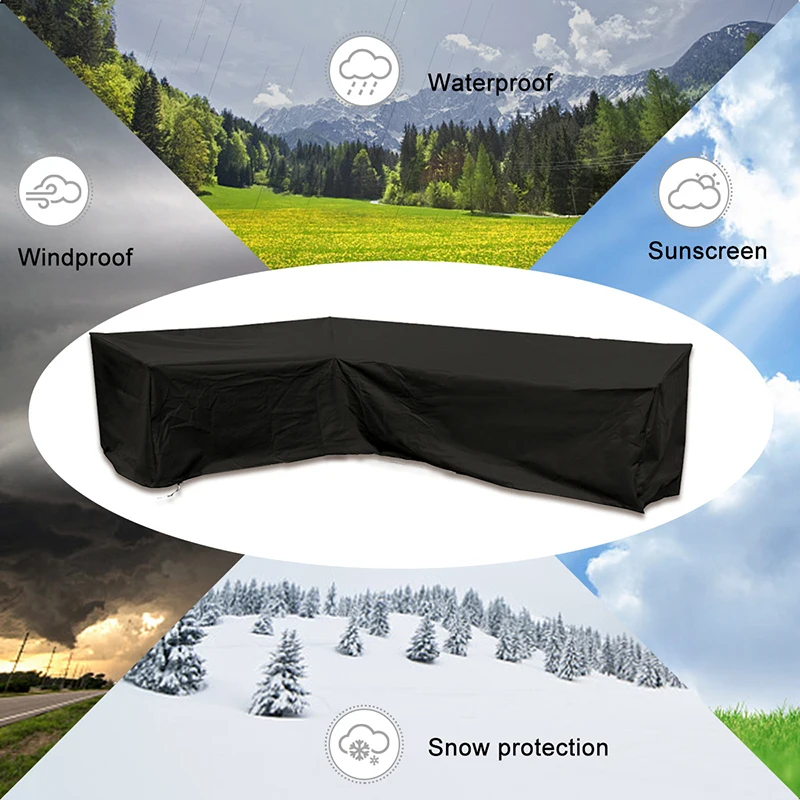 15 sizes Corner Outdoor Sofa Cover Garden Rattan Corner Furniture Cover V Shape L ShapeWaterproof Sofa Protect Set Dust Covers