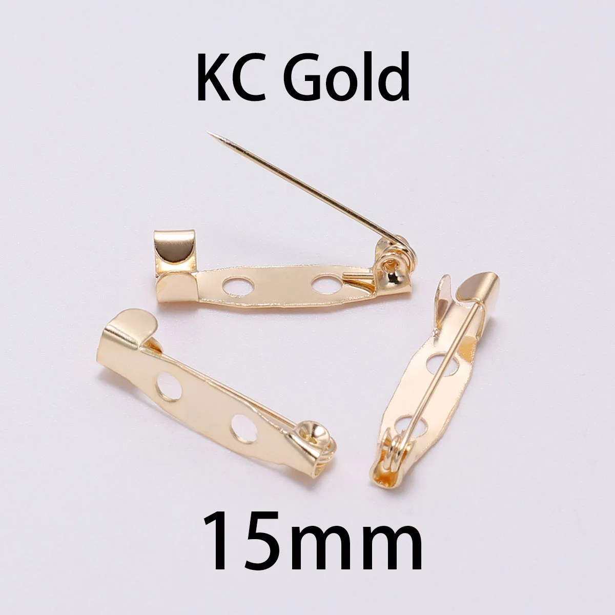50pcs/lot 15 20 25 30 35 40mm Metal Safety Brooch Clip Base Pins Blank Bases Settings Brooch For DIY Jewelry Making Supplies