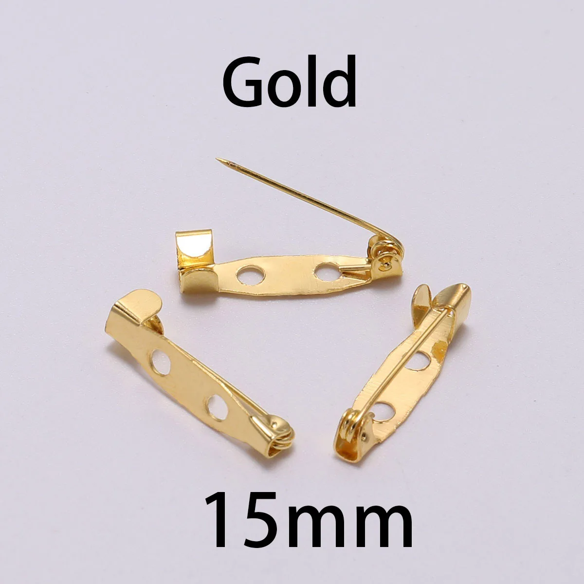 50pcs/lot 15 20 25 30 35 40mm Metal Safety Brooch Clip Base Pins Blank Bases Settings Brooch For DIY Jewelry Making Supplies