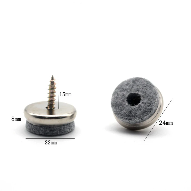 Furniture Felt Glides 18/20/22/24/28mm With Screw For Home Furniture Chair Glider Set Floor Protection Accessories