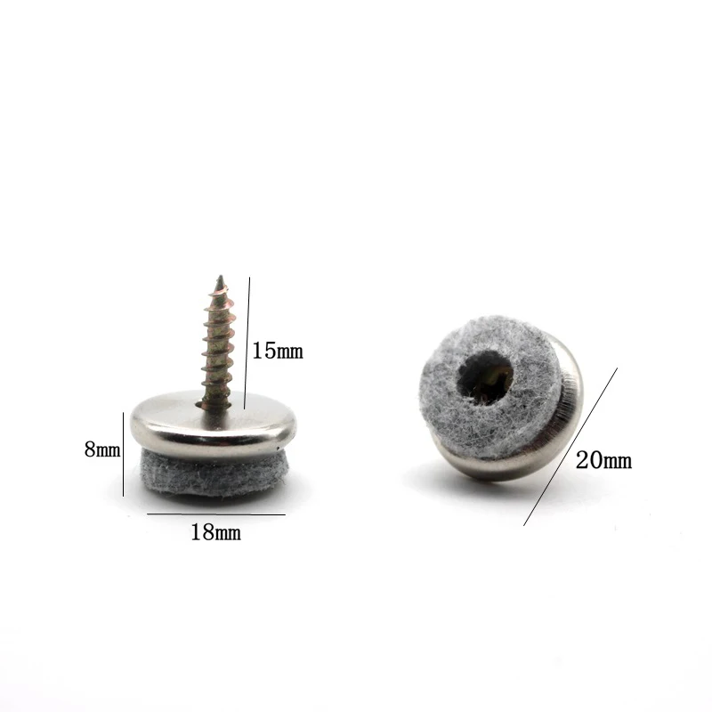 Furniture Felt Glides 18/20/22/24/28mm With Screw For Home Furniture Chair Glider Set Floor Protection Accessories