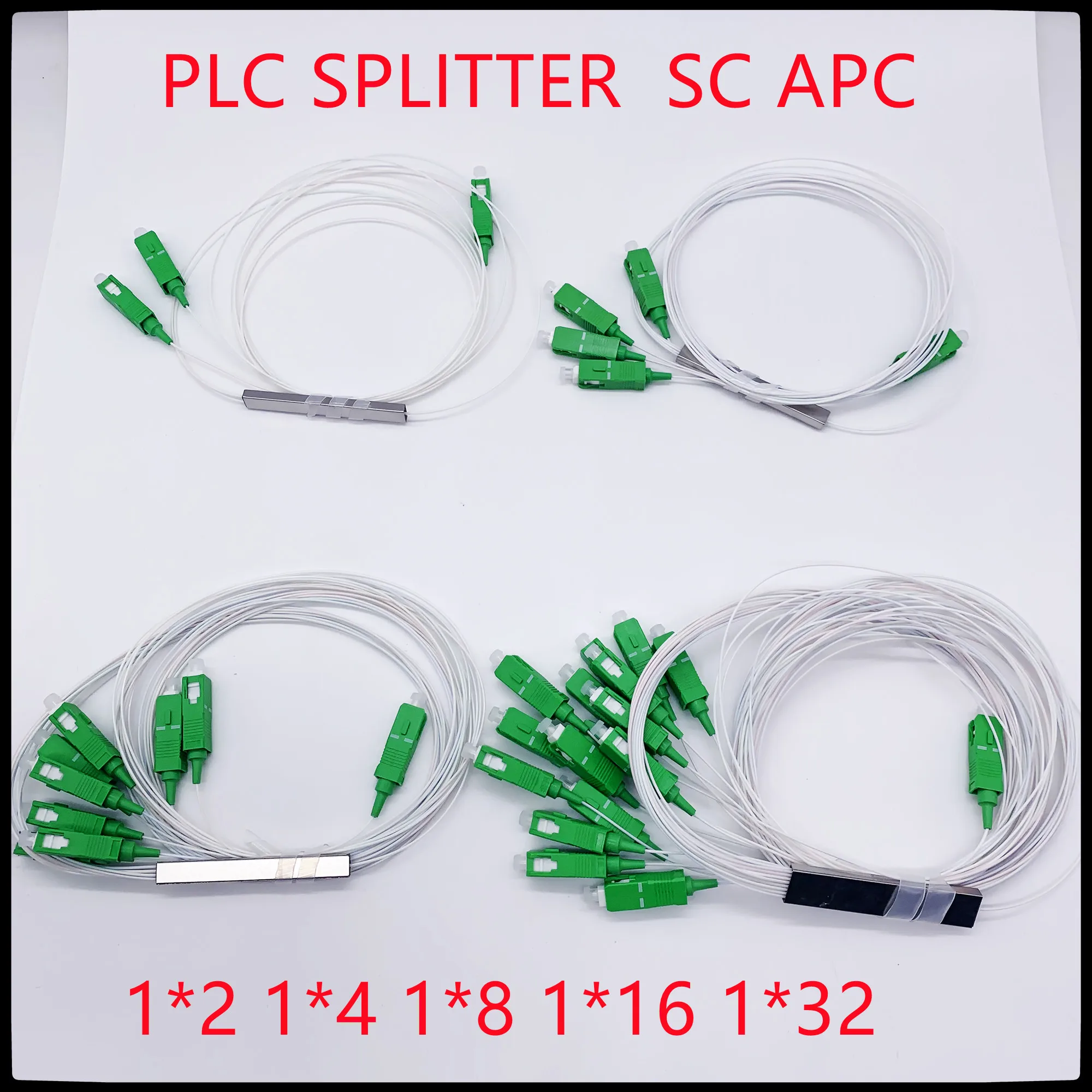 5pcs 10pcs Opitc Fiber Splitter 1x2 1×4 1×8 1×16 1×32 Optical Fiber Connector Tube Splitter SC APC Connector Splitter Connector
