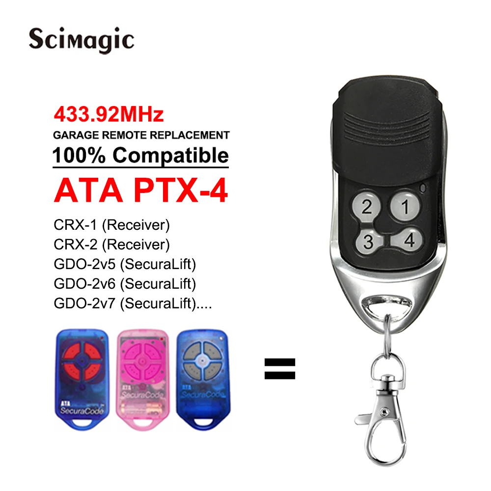NEW ATA PTX4 Herculift ptx-4 Garage Door Replacement Gate Remote Control 433.92MHz