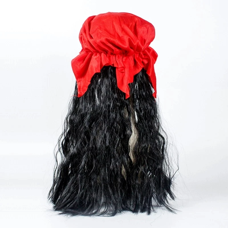 Halloween Costume for Unisex Adult Pu Pirate Captain Jack Sparrow Wigs Hat Carnival Party Props Accessories