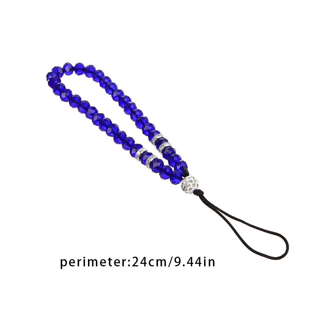 New Colorful Anti-Lost Phone Chain Artificial Crystal Phone Hang Rope Mobile Phone Strap Lanyard Cell Phone Case Hanging Cord