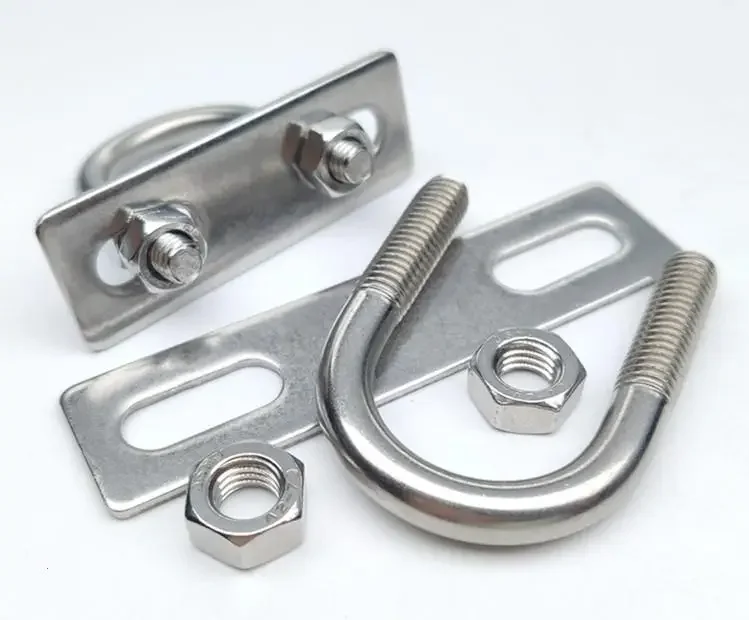 U Bolt M6 M8 304 Stainless Steel Fillet U-clip With Baffle Nut Combination U-shaped Buckle Bolt U-shaped Screw U Pipe Clamp