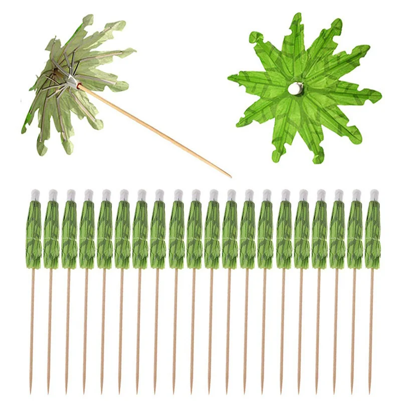 20/50PCS Coconut Tree Watermelon Paper Umbrella Cocktail Parasols Drink Fruit Picks Cake Topper Birthday Party DIY Home Supplies