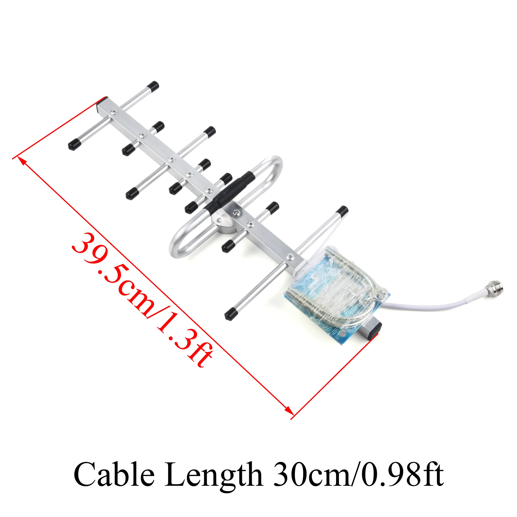 Outdoor 2G/3G/4G LTE Yagi Antenna 10dBi 698-2700MHz N Female with RG58 Coaxial Cable for Wireless Devices