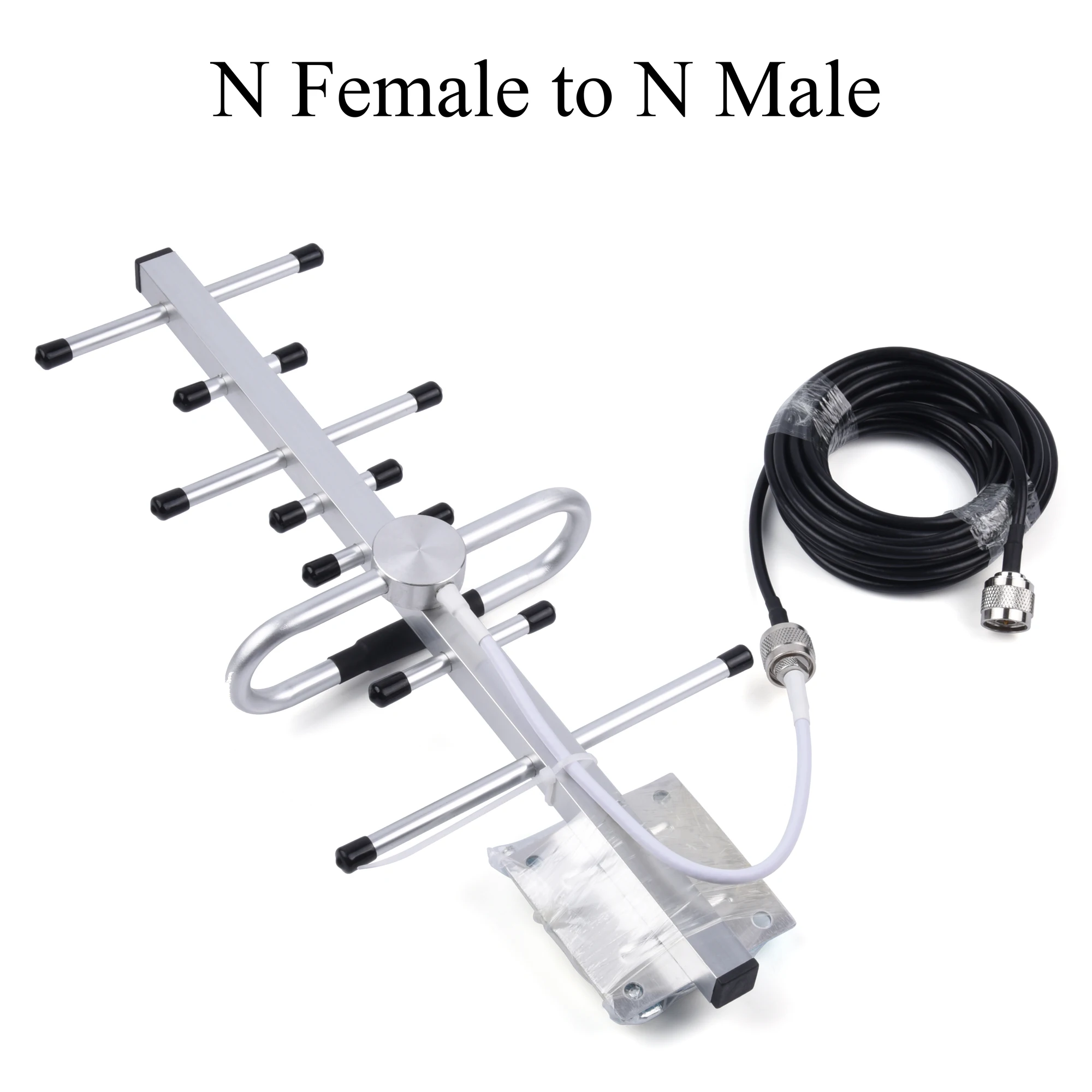 Outdoor 2G/3G/4G LTE Yagi Antenna 10dBi 698-2700MHz N Female with RG58 Coaxial Cable for Wireless Devices