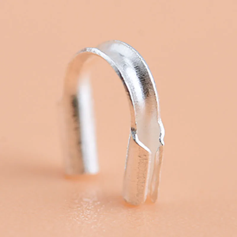 8pcs Real Pure Solid 925 Sterling Silver U Shape Clasps Connector Wire Protector Wire Guard End Buckle DIY Jewelry Making